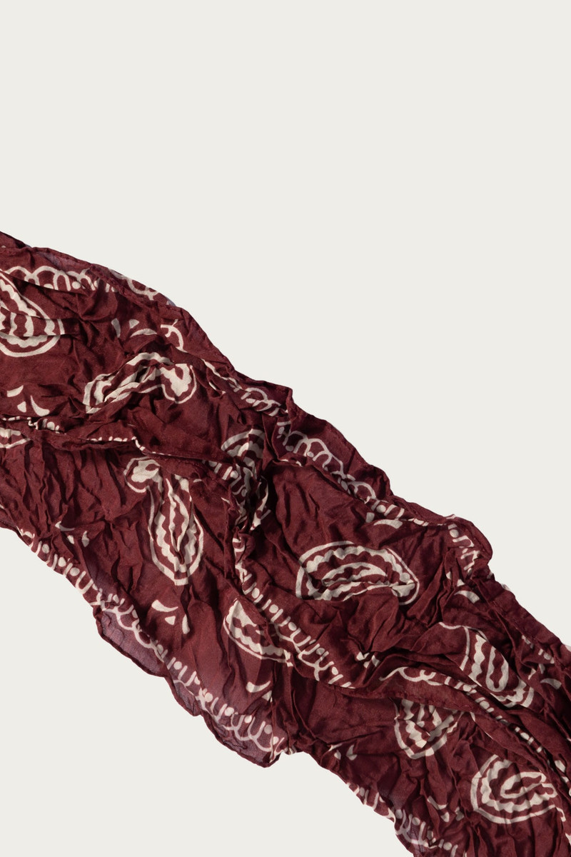 Kapital WASHER Silk MOGA Scarf (PAISLEY) - Burgundy outlook