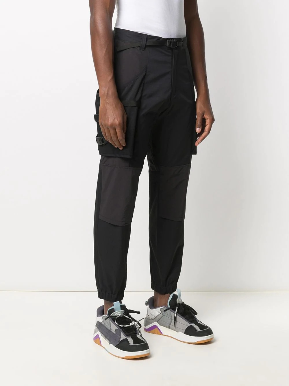 panelled tapered trousers - 3