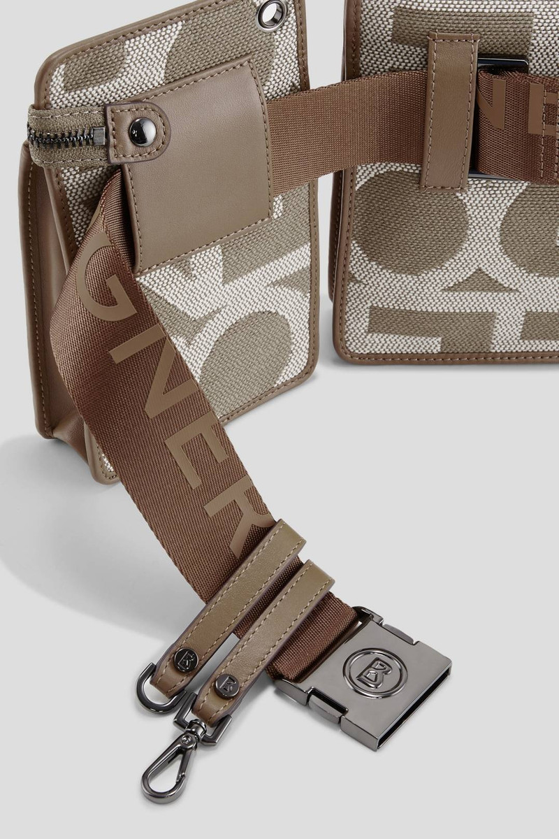 PANY ALISAR MULTIPOCKET BELT BAG IN BEIGE/WHITE 5