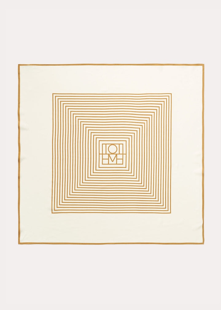 スカーフ toteme Centered Monogram Scarf - TOTEME - Silk - White Centered monogram silk scarf crème – TOTEME