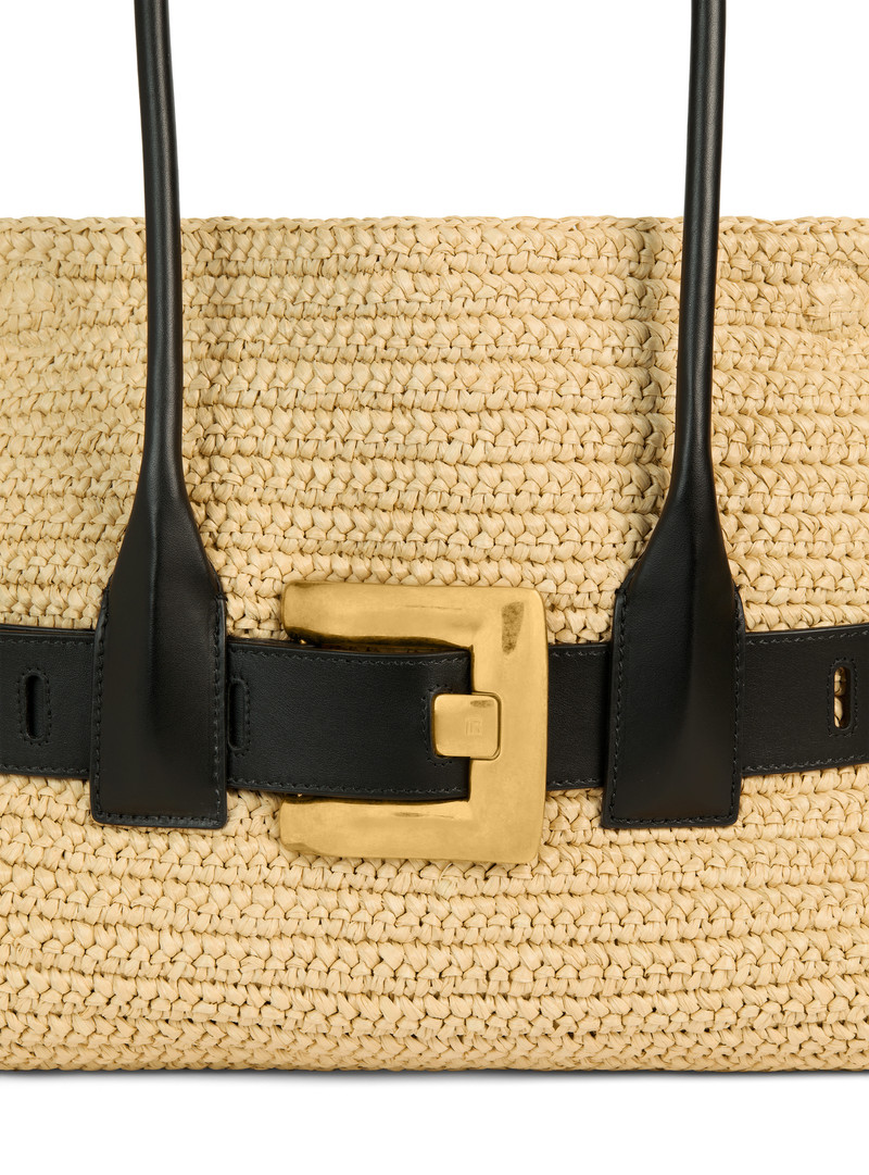 Large Anthem bag in smooth leather and crochet 7