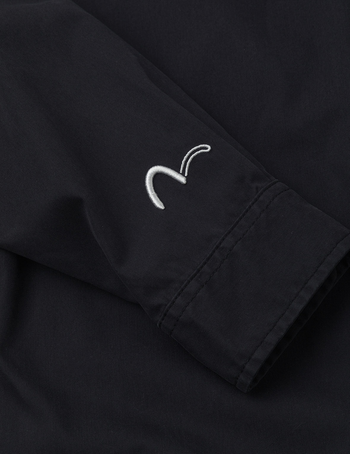 Logo and Seagull Embroidery with Detachable Sleeves Loose Fit Shirt Jacket - 13