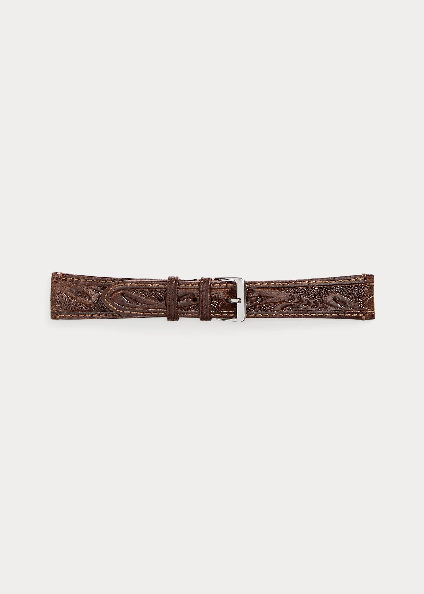 Hand-Tooled Leather Wristwatch Strap - 1