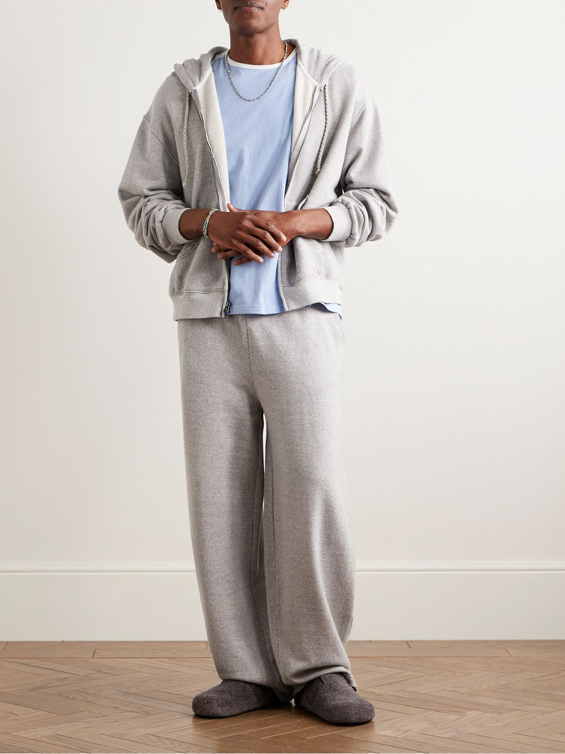 The Elder Statesman Daily Wide-Leg Cotton and Cashmere-Blend Jersey Sweatpants Gray outlook