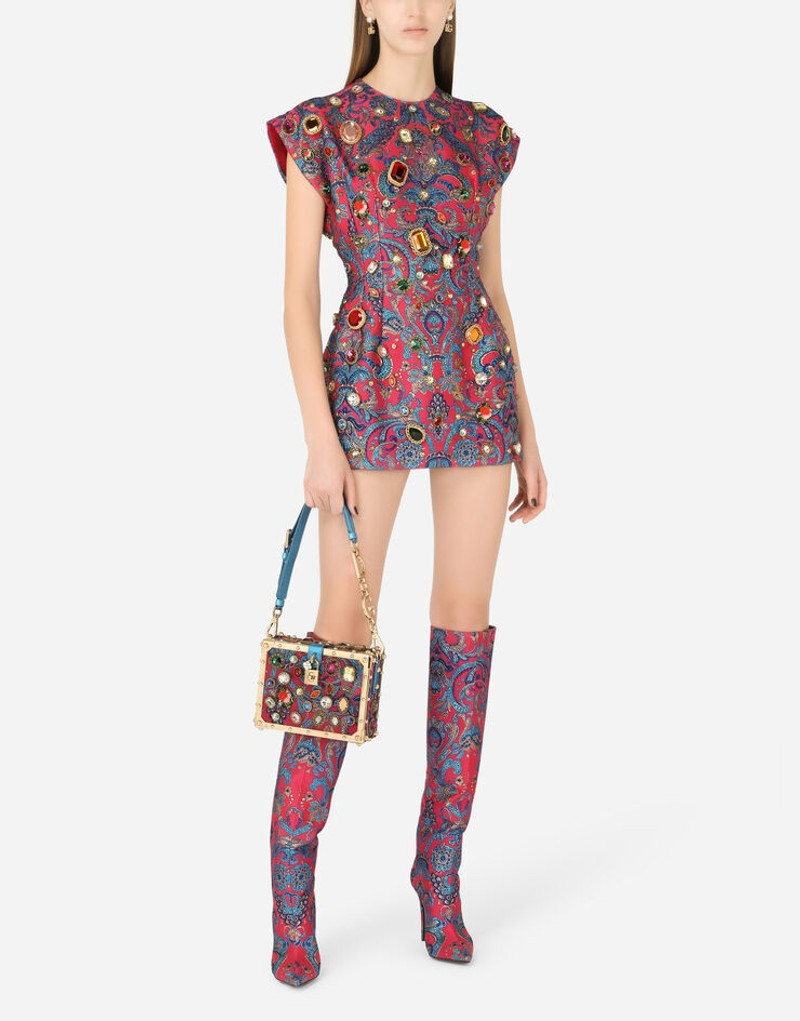 Dolce & Gabbana Jacquard Dolce Box bag with embroidery outlook