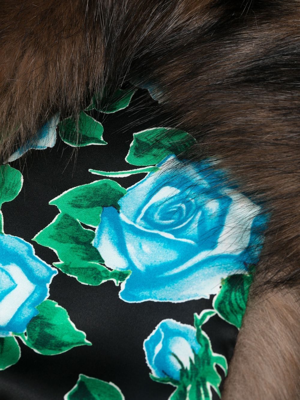 faux-fur silk scarf - 3