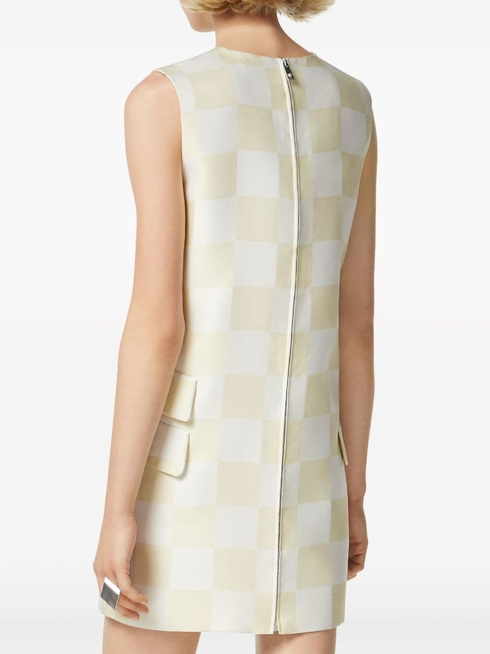 checkerboard-print minidress - 4