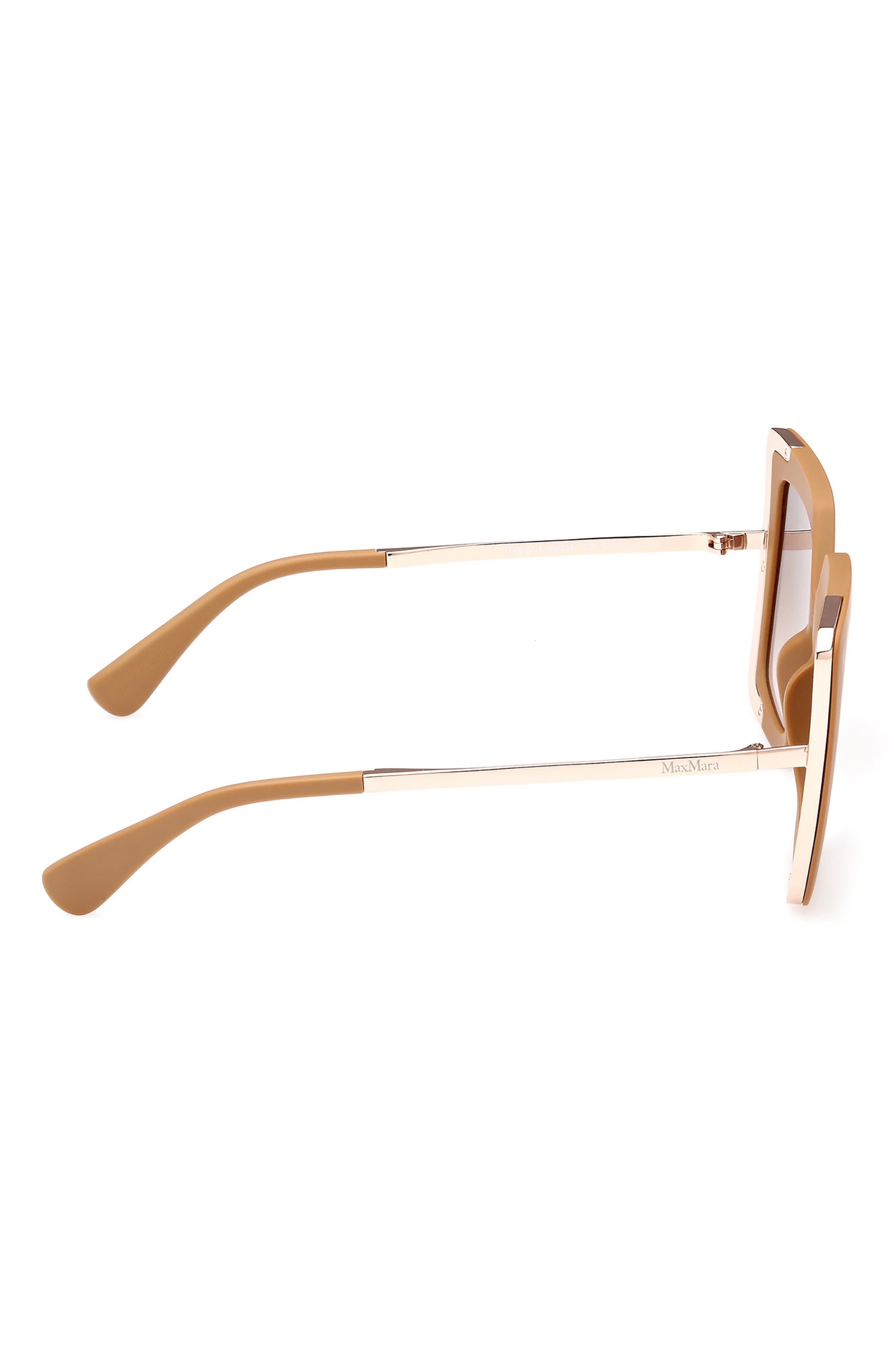 Max Mara Square Sunglasses in Matte Pink /Gradient Brown at Nordstrom - 4