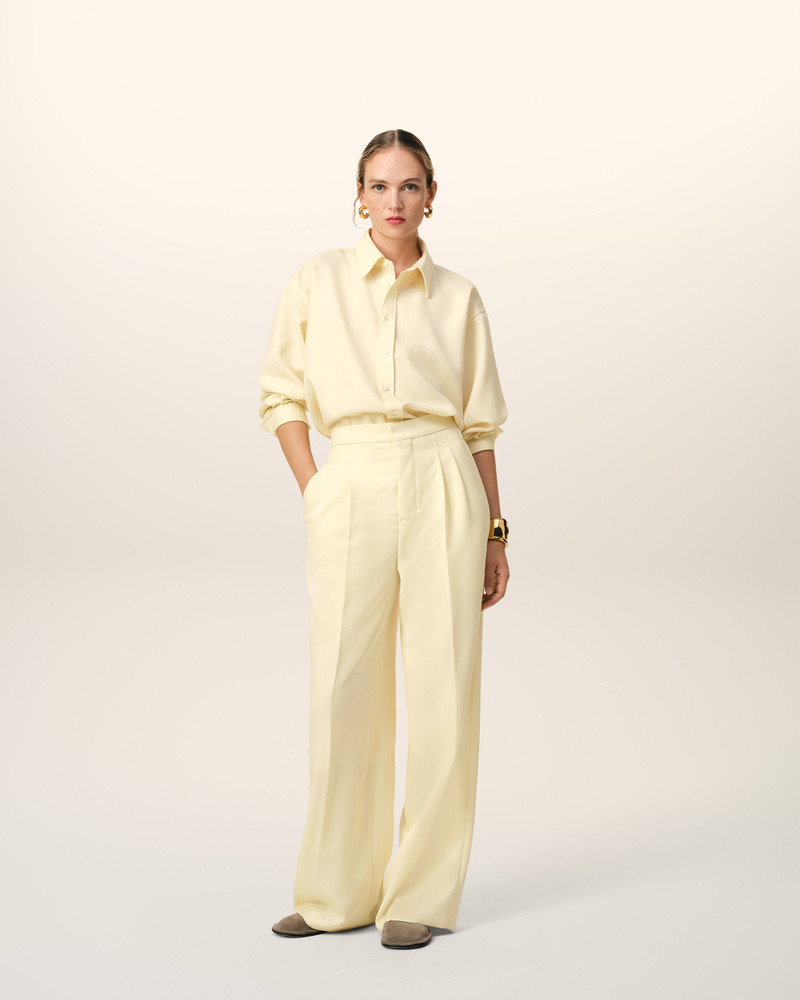 AMI Paris YELLOW WOOL HIGH WAIST LARGE TROUSERS outlook