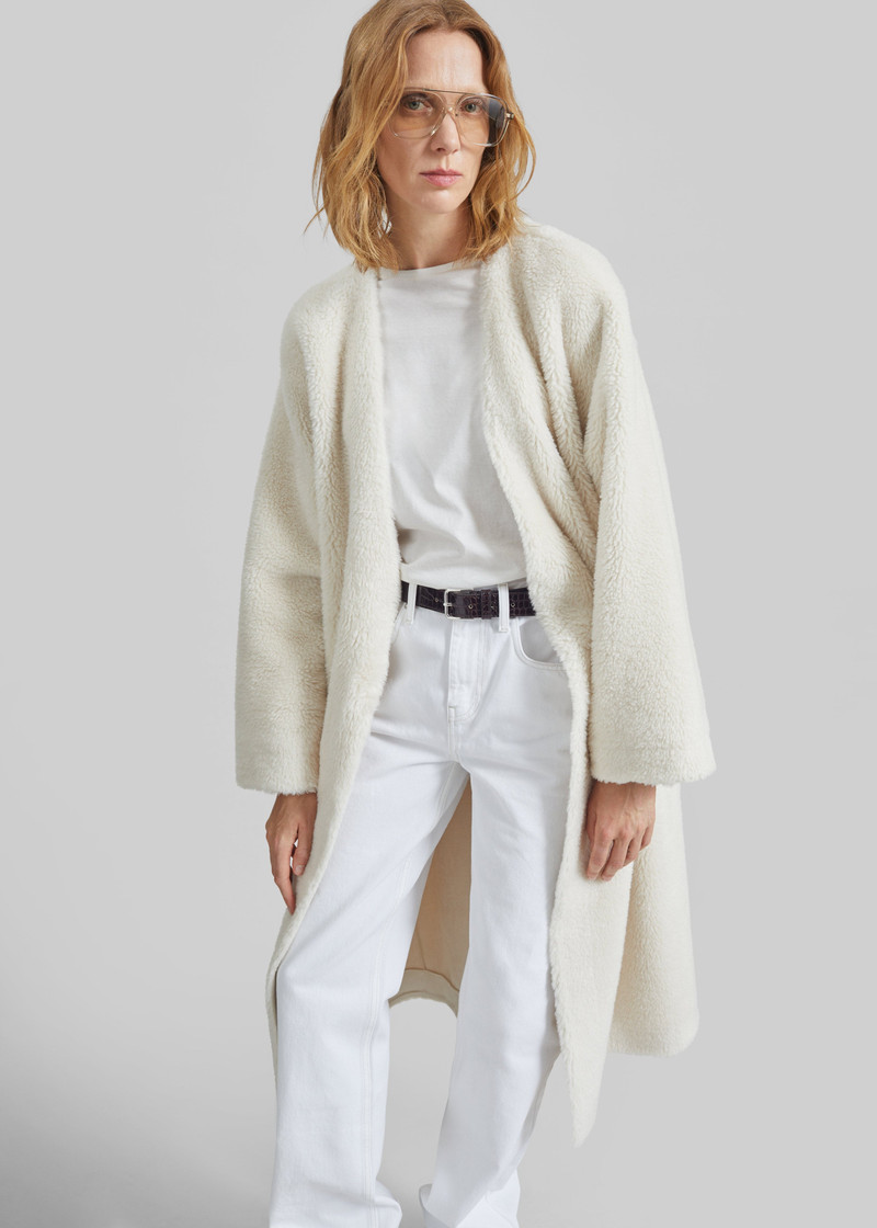 Livigno Faux Shearling Coat - Ivory 3