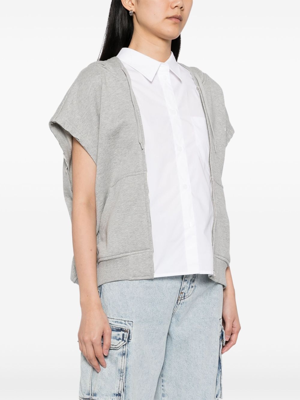 shirt layered hoodie - 3