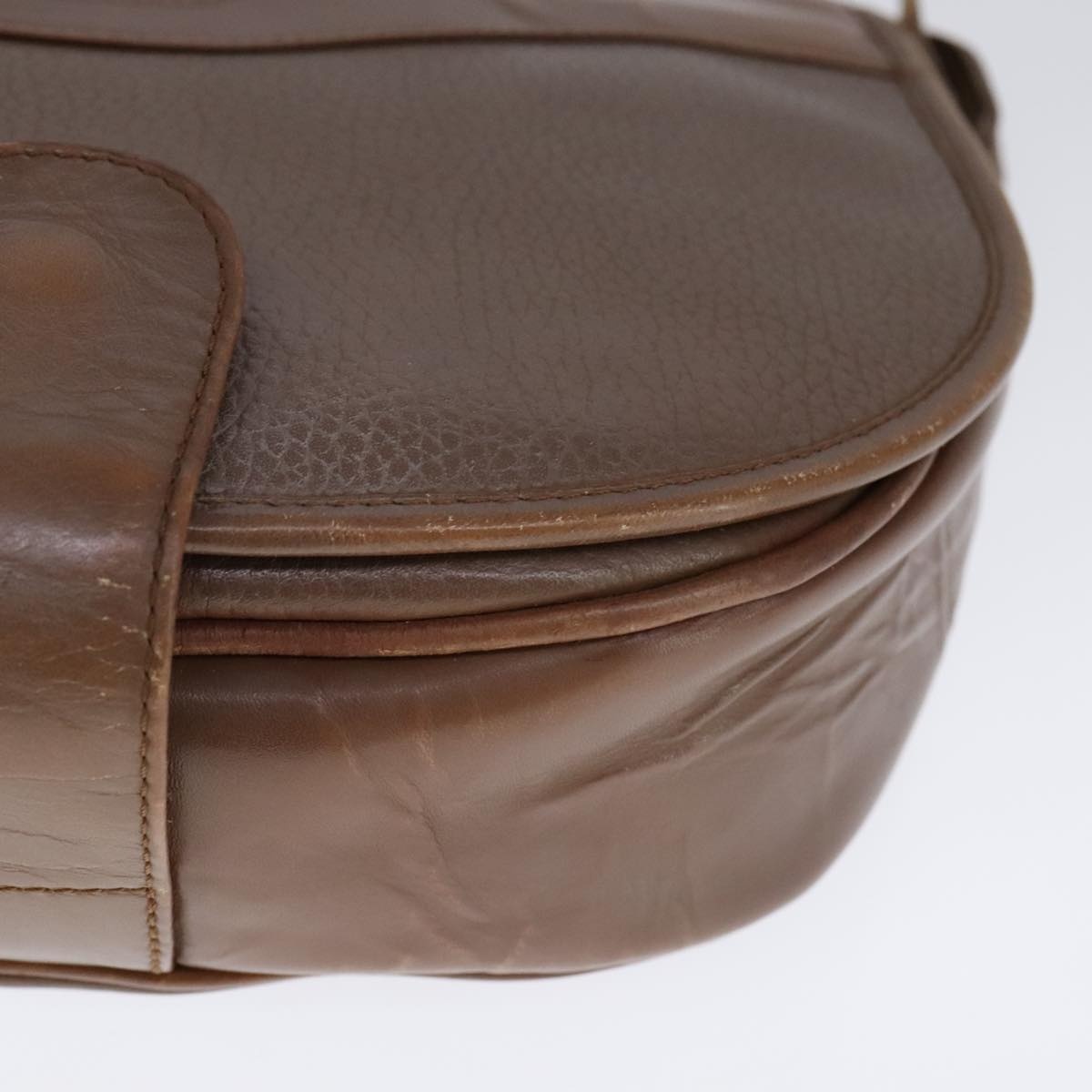 Burberry Shoulder Bag Leather Brown Silver - 9