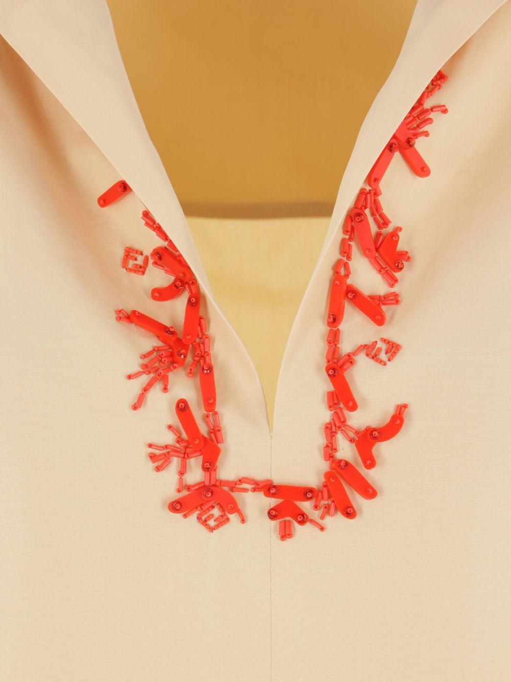 bead-embroidered cotton dress - 4
