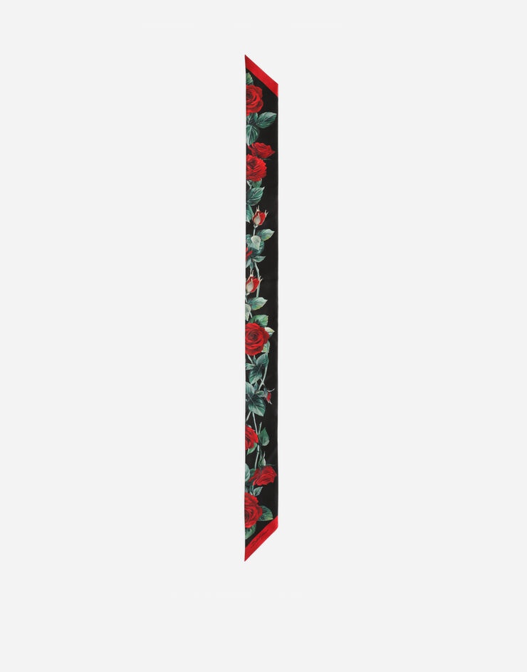 Rose-print twill headscarf - 3