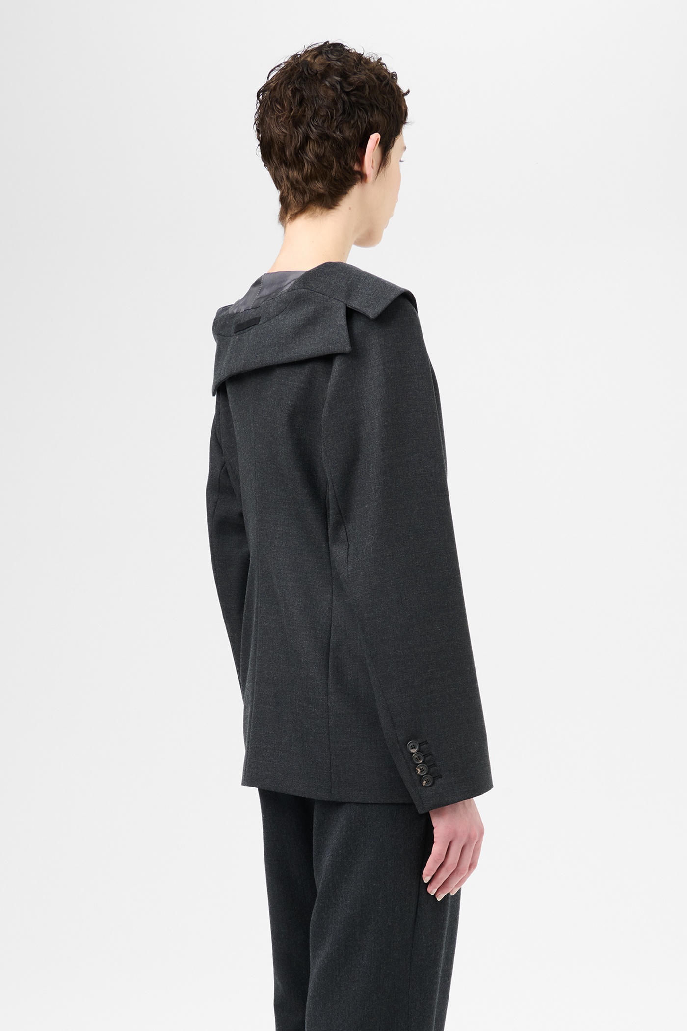 Kaonashi Blazer Premium Charcoal Office Wool - 4