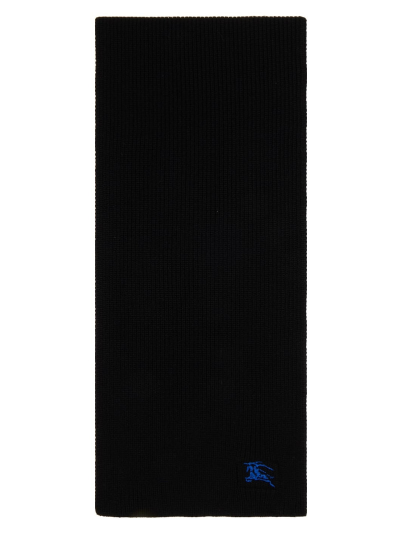 Black Ribbed Cashmere Scarf - 1