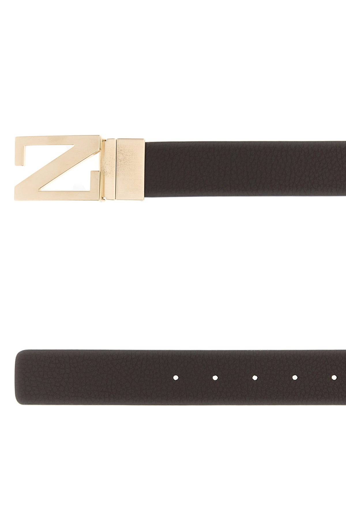Brow leather reversible belt - 2