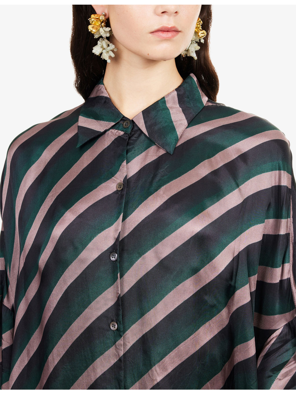 Dasia Diagonal-Stripe Woven Midi Dress - 5