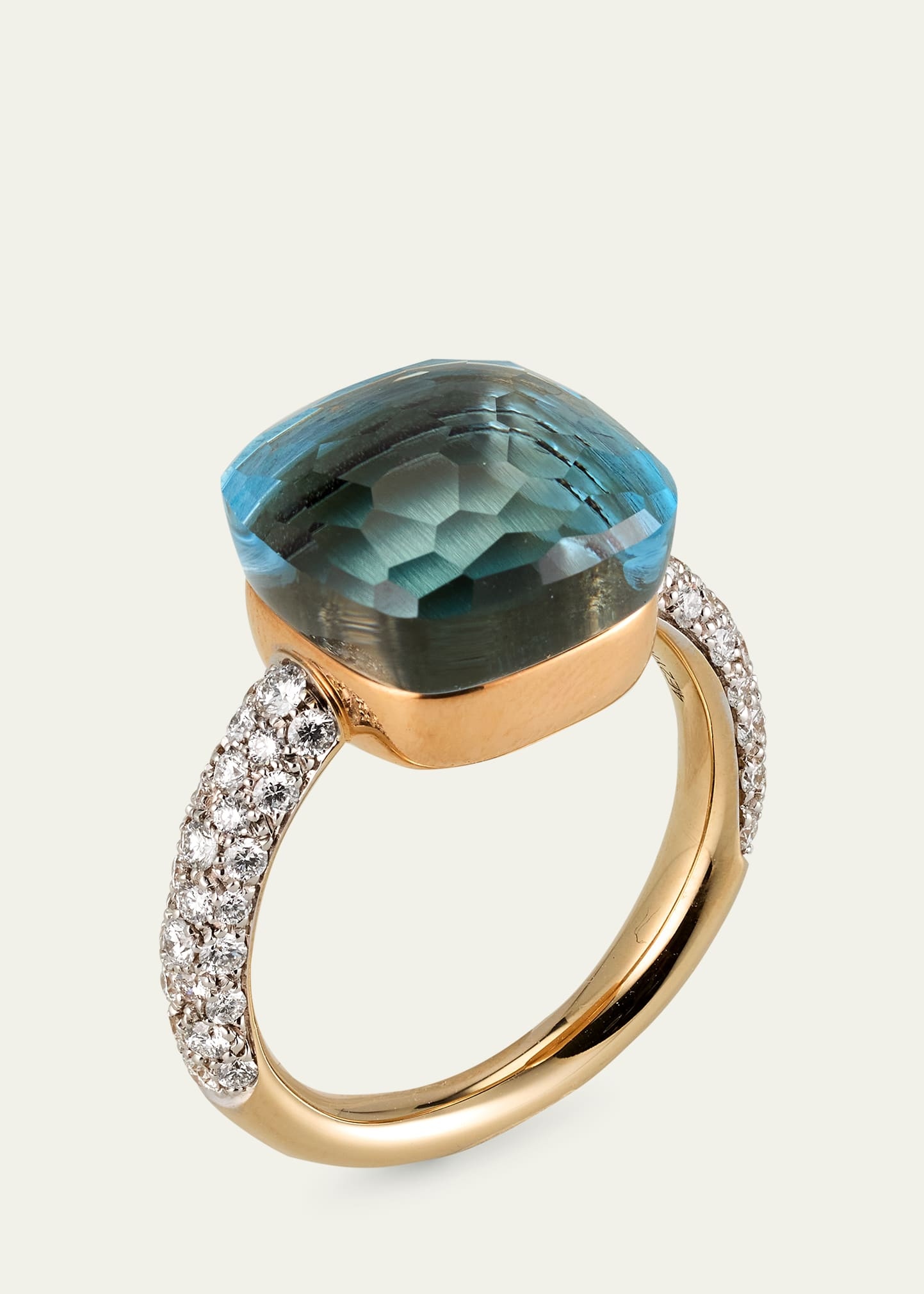 18K White Gold Nudo Maxi Sky Blue Topaz Diamond Ring - 3