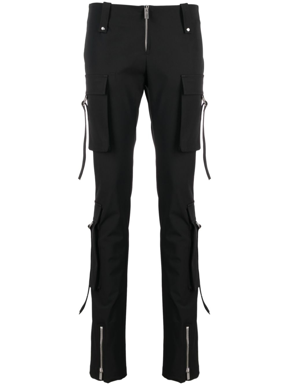 low-rise skinny cargo trousers - 1