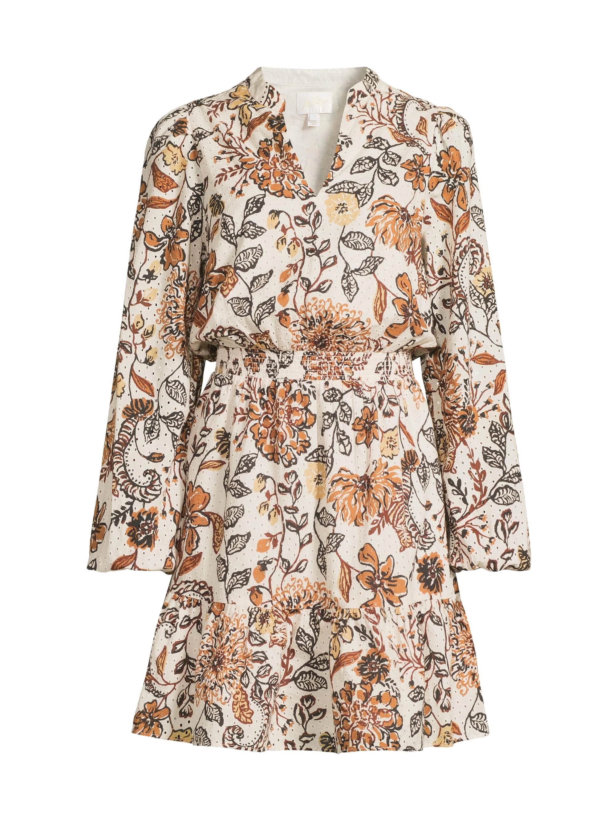 Women's Axton Floral Cotton Minidress - Coconut Take Meowt - 1