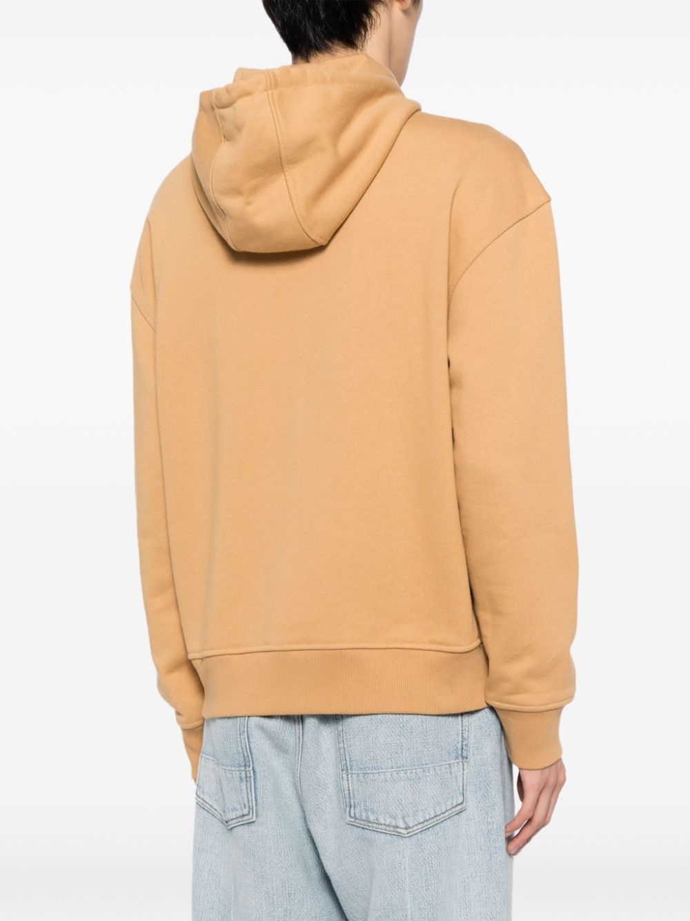 logo-embroidered cotton hoodie - 4