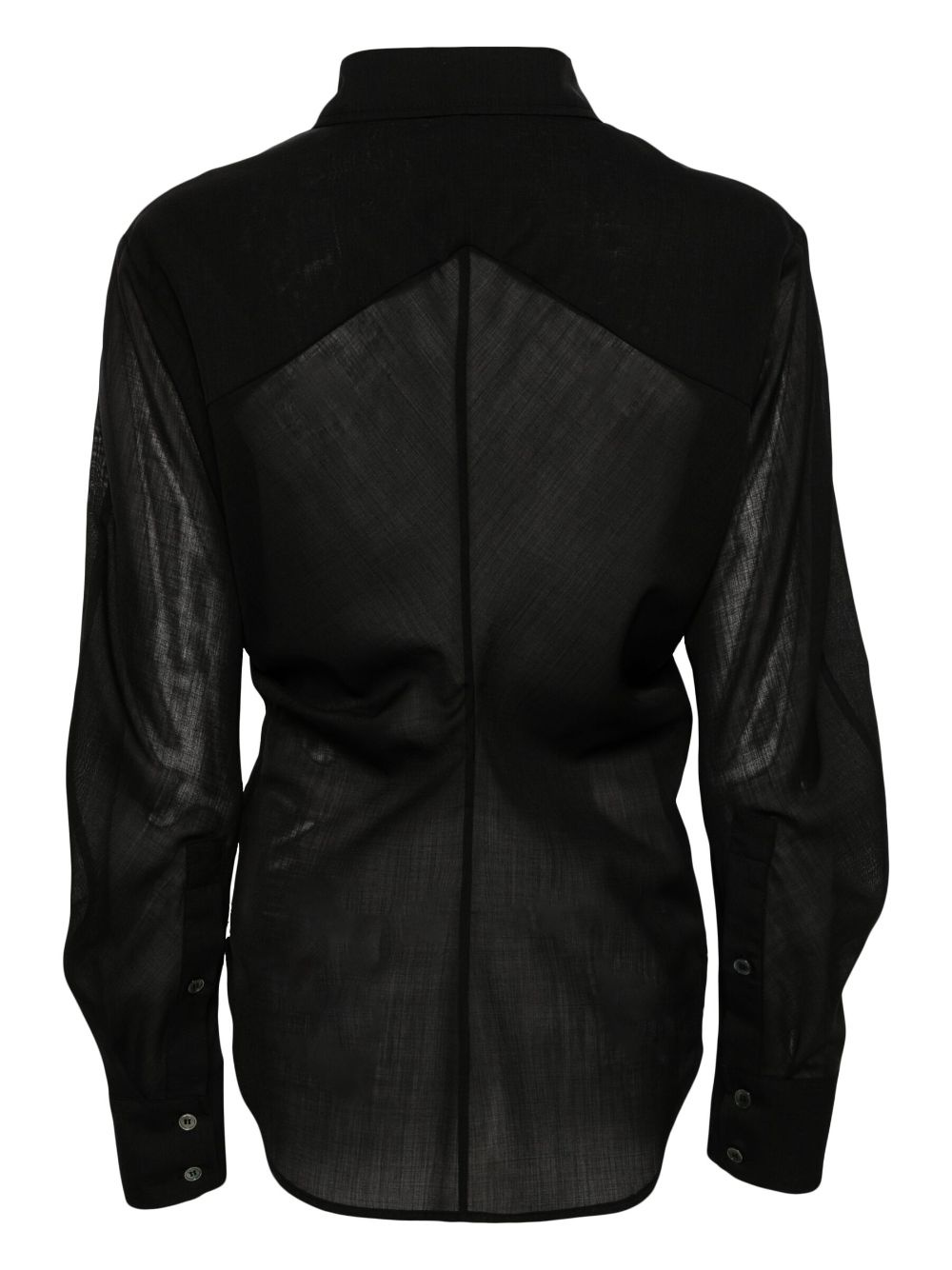 semi-sheer wool blend shirt - 2