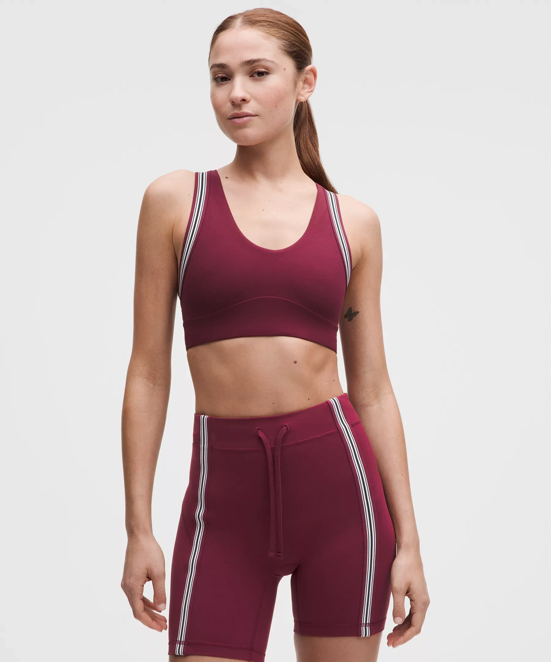 Groove Yoga Bra Light Support, B/C Cup *Striped Trim - 1