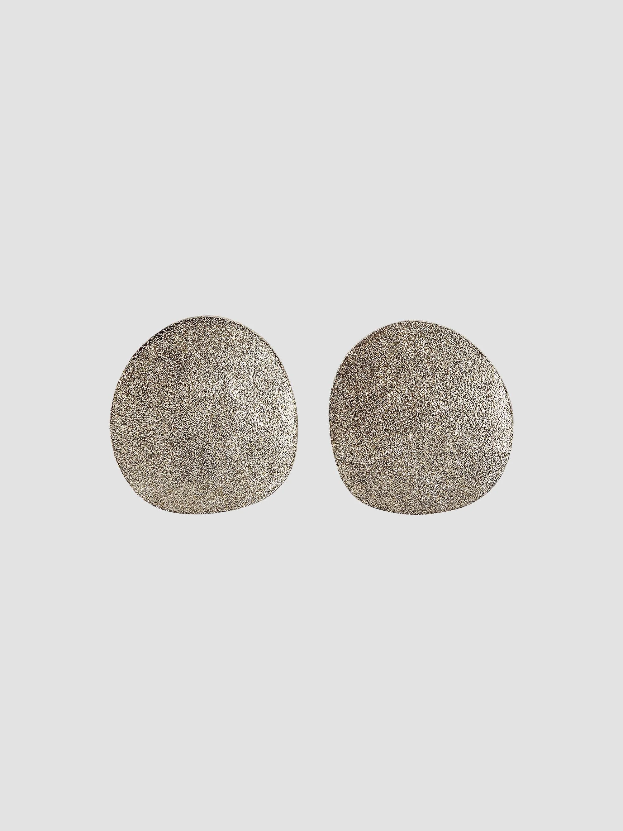 Women's Sterling Silver Shimmer Disc Earrings - Silver - 1