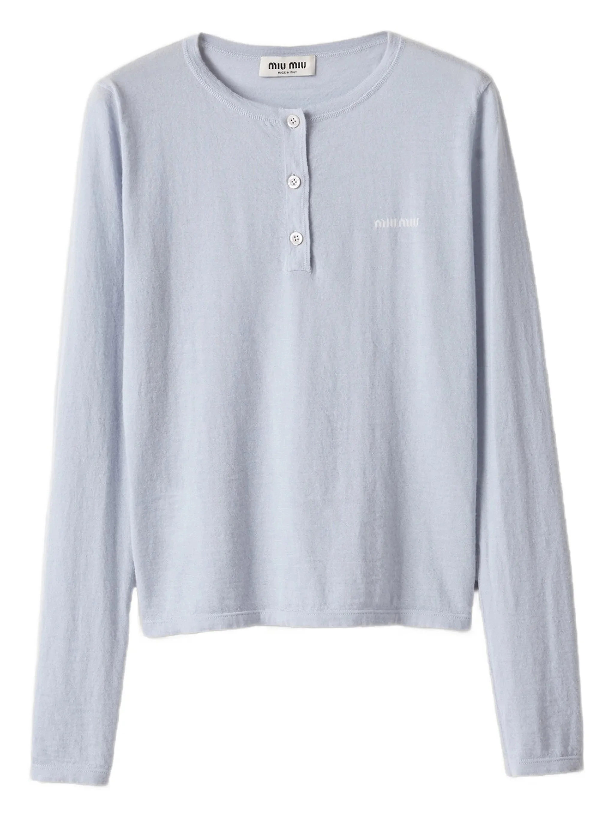 Miu Miu Three-button Logo-detail Long-sleeved T-shirt - 1