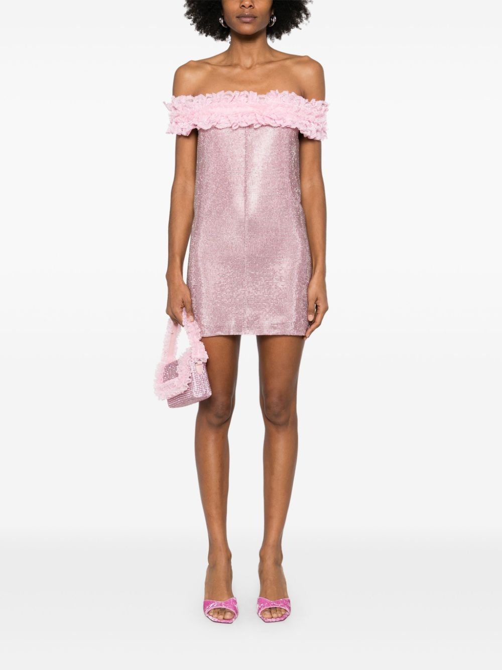 crystal-embellished mini dress - 2