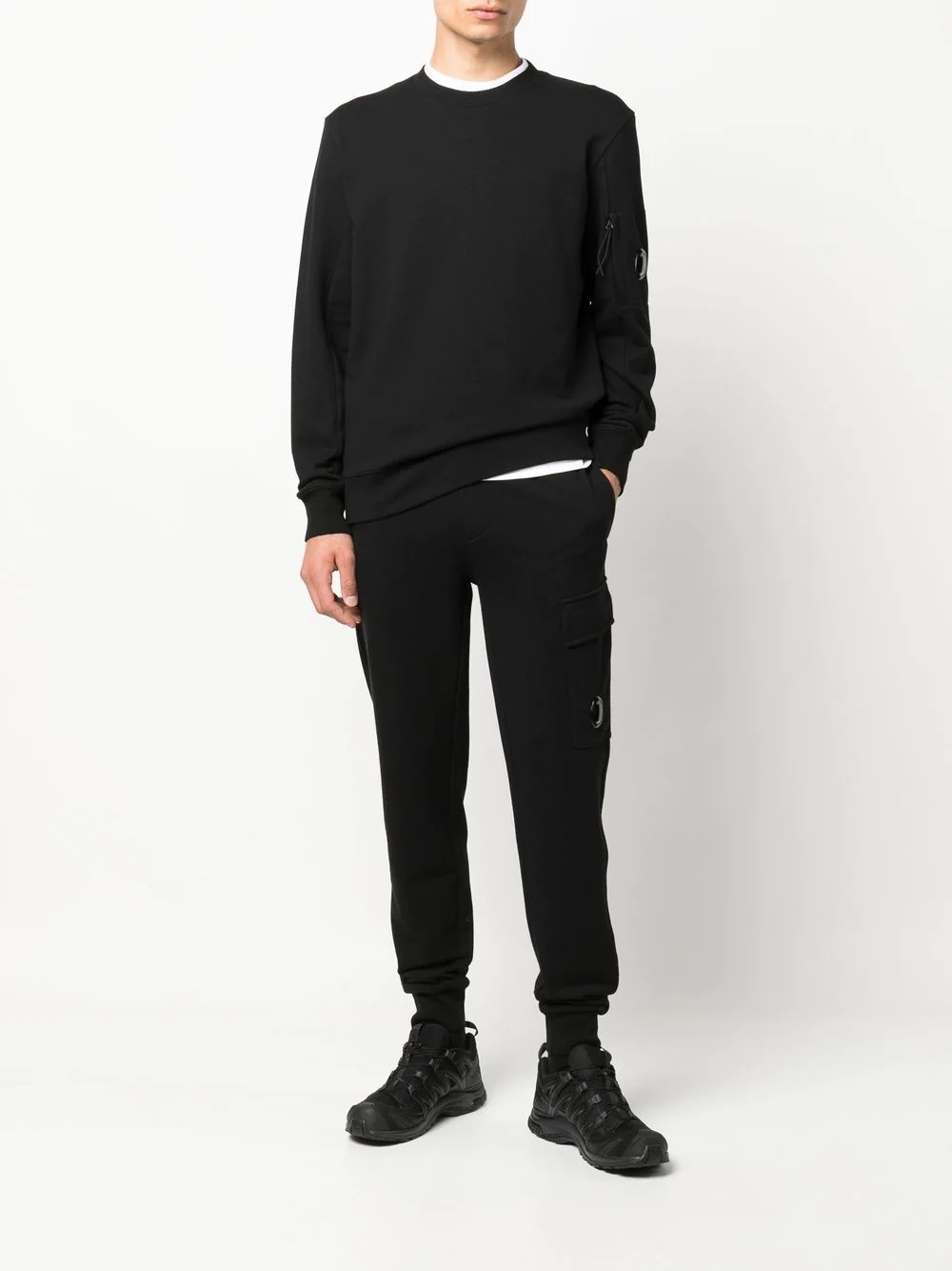 Lens-detail crew-neck sweatshirt - 2