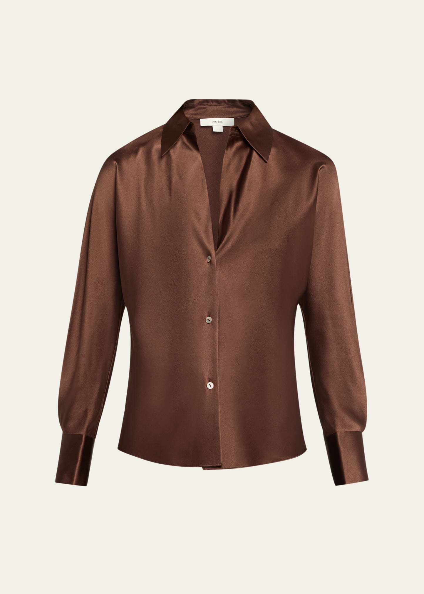 Bias Silk Long-Sleeve Blouse - 1
