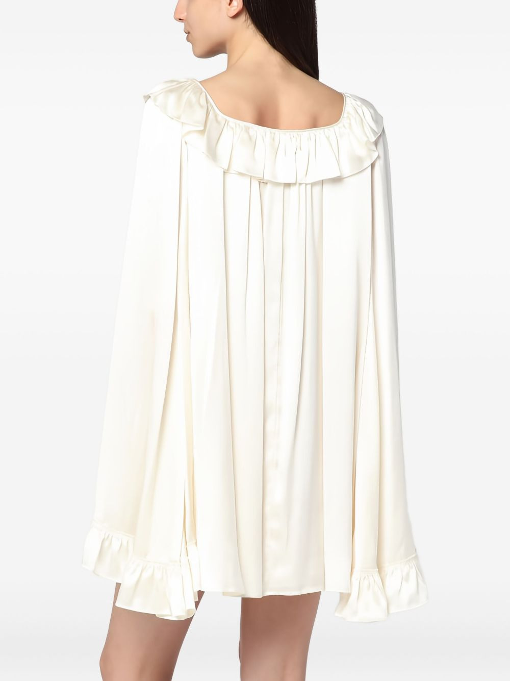 ruffled-sleeve mini dress - 4