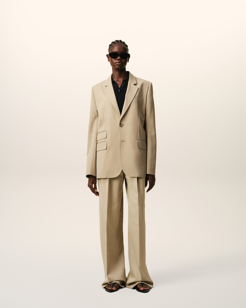 AMI Paris BEIGE NEW WOOL SINGLE BREASTED BOXY JACKET outlook