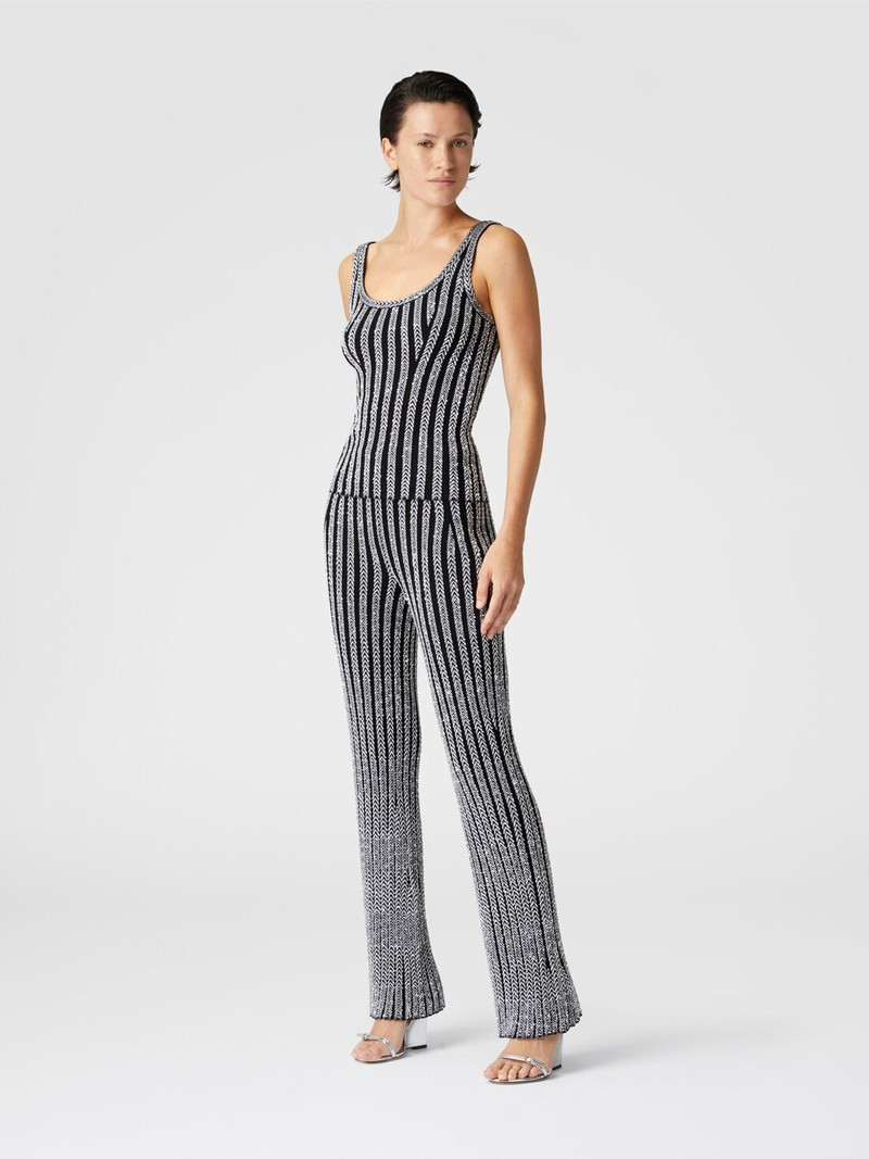 Missoni Ribbed flare zig zag trousers with sequins outlook
