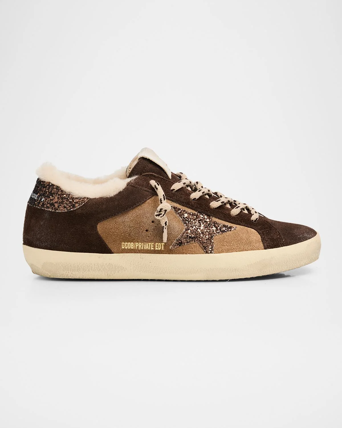 Super-Star Shearling-Lined Suede Low-Top Sneakers - 1