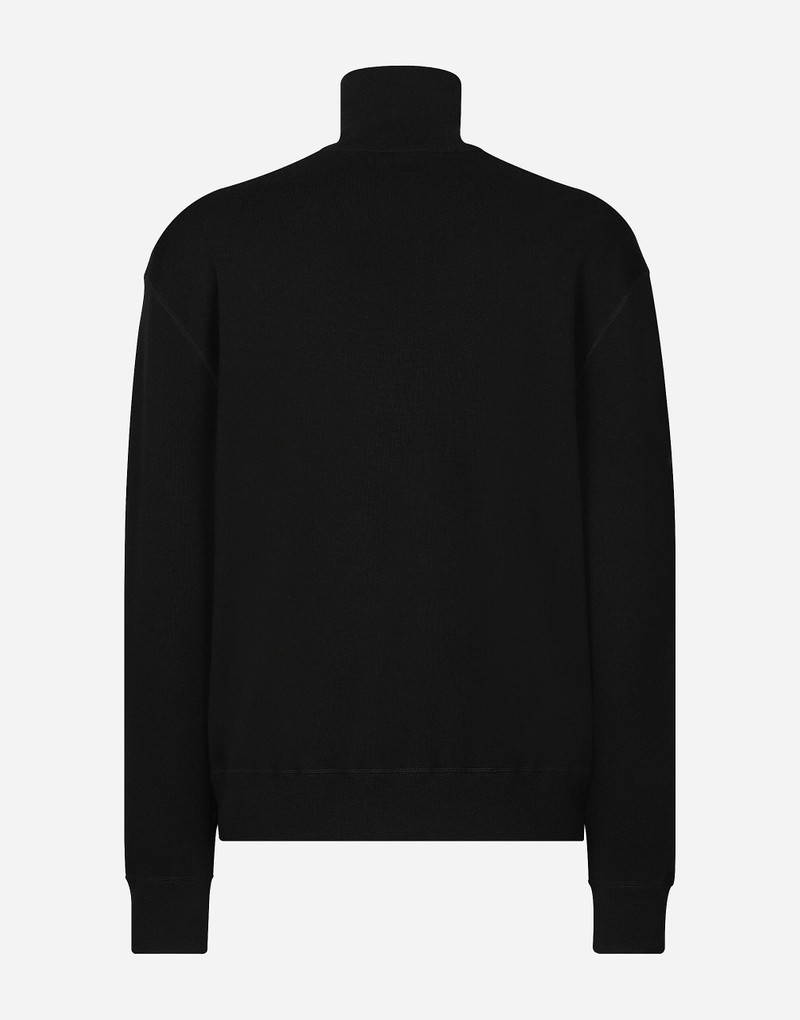 Cashmere and silk zip-up sweatshirt with DG patch 8