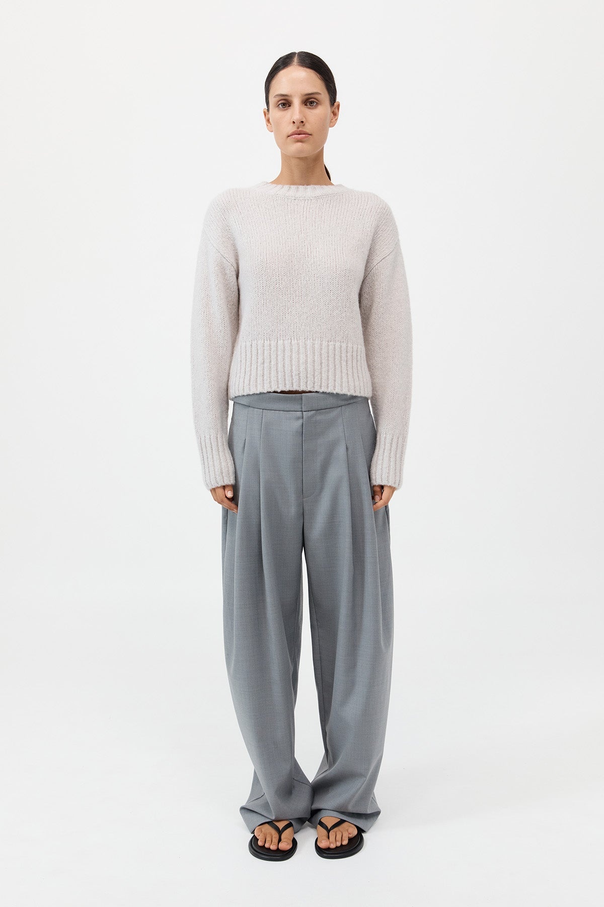 Wool Cashmere Blend Sweater - Mist - 3