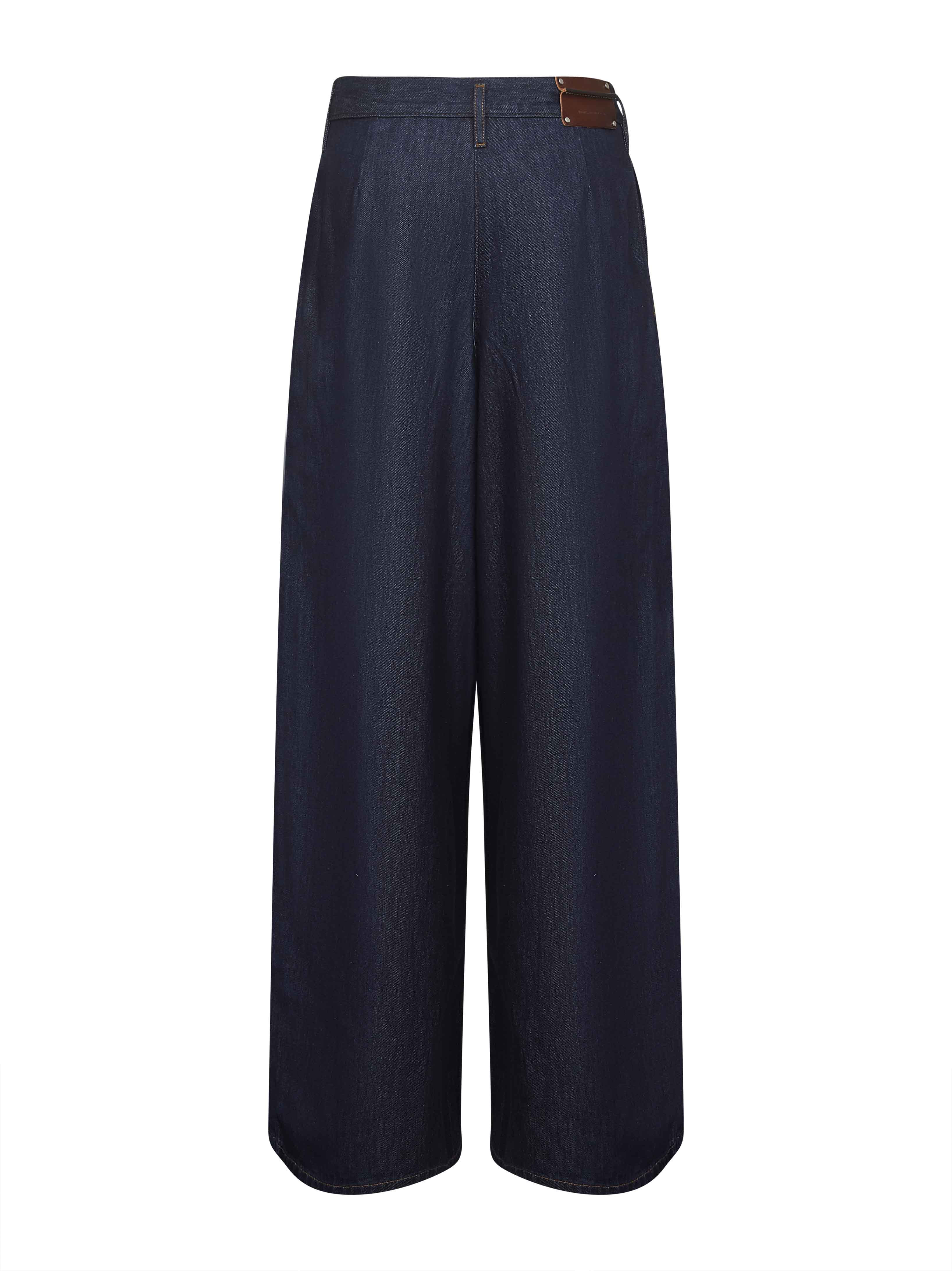 Wide-leg denim jeans with pleats - 2