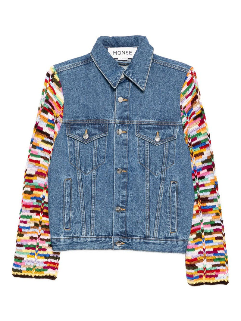 crochet sleeves denim jacket 1