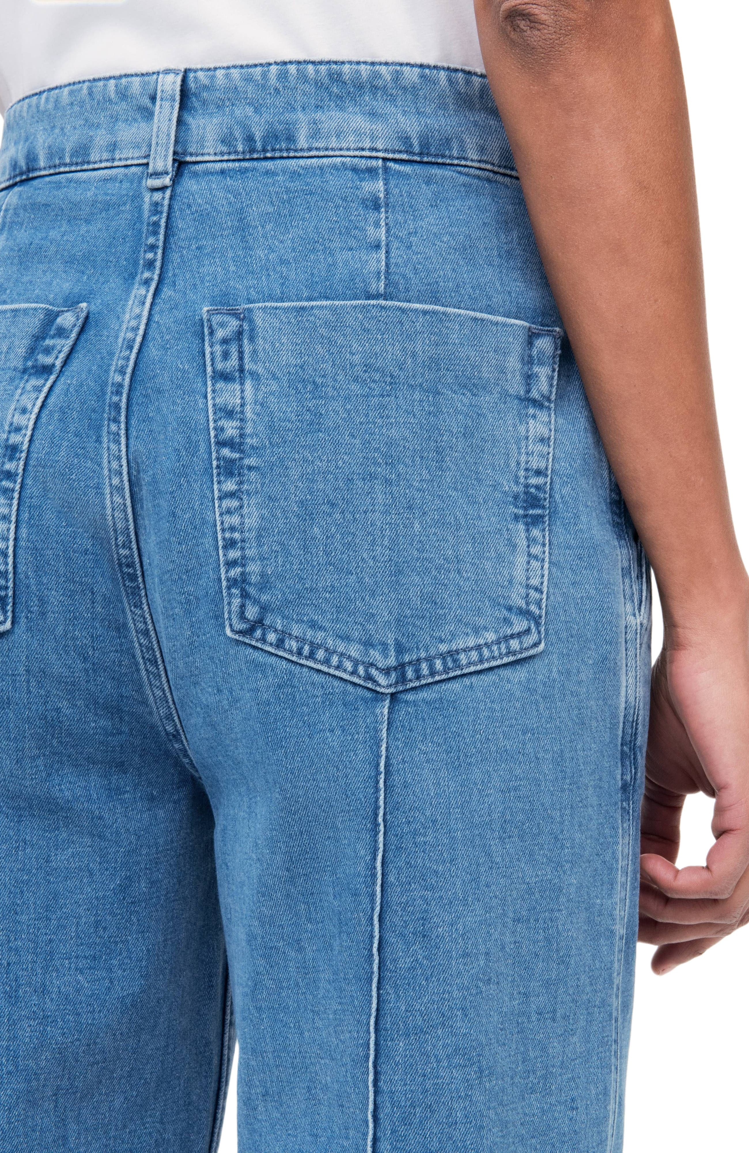Another Tomorrow HIGH WAISTED DENIM TROUSER in Light Blue Wash at Nordstrom - 7