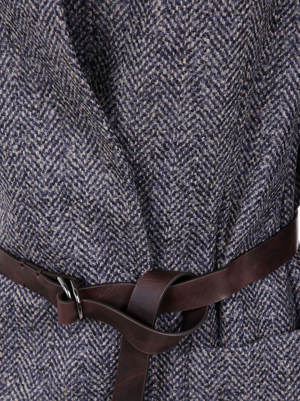 herringbone belted blazer - 3