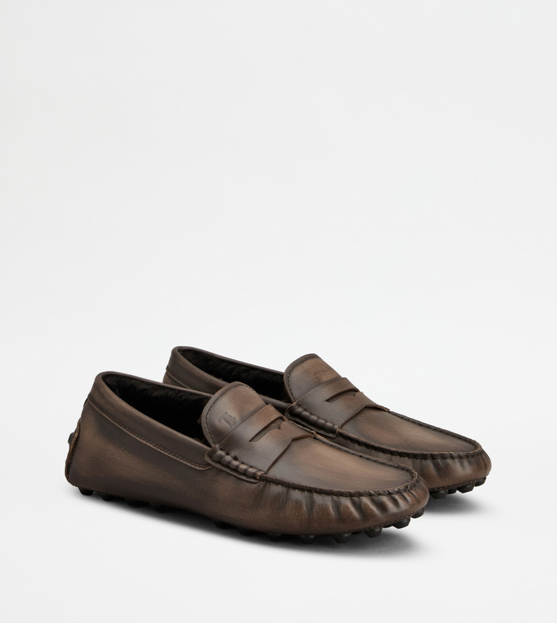GOMMINO BUBBLE LOAFERS IN LEATHER - BROWN 2