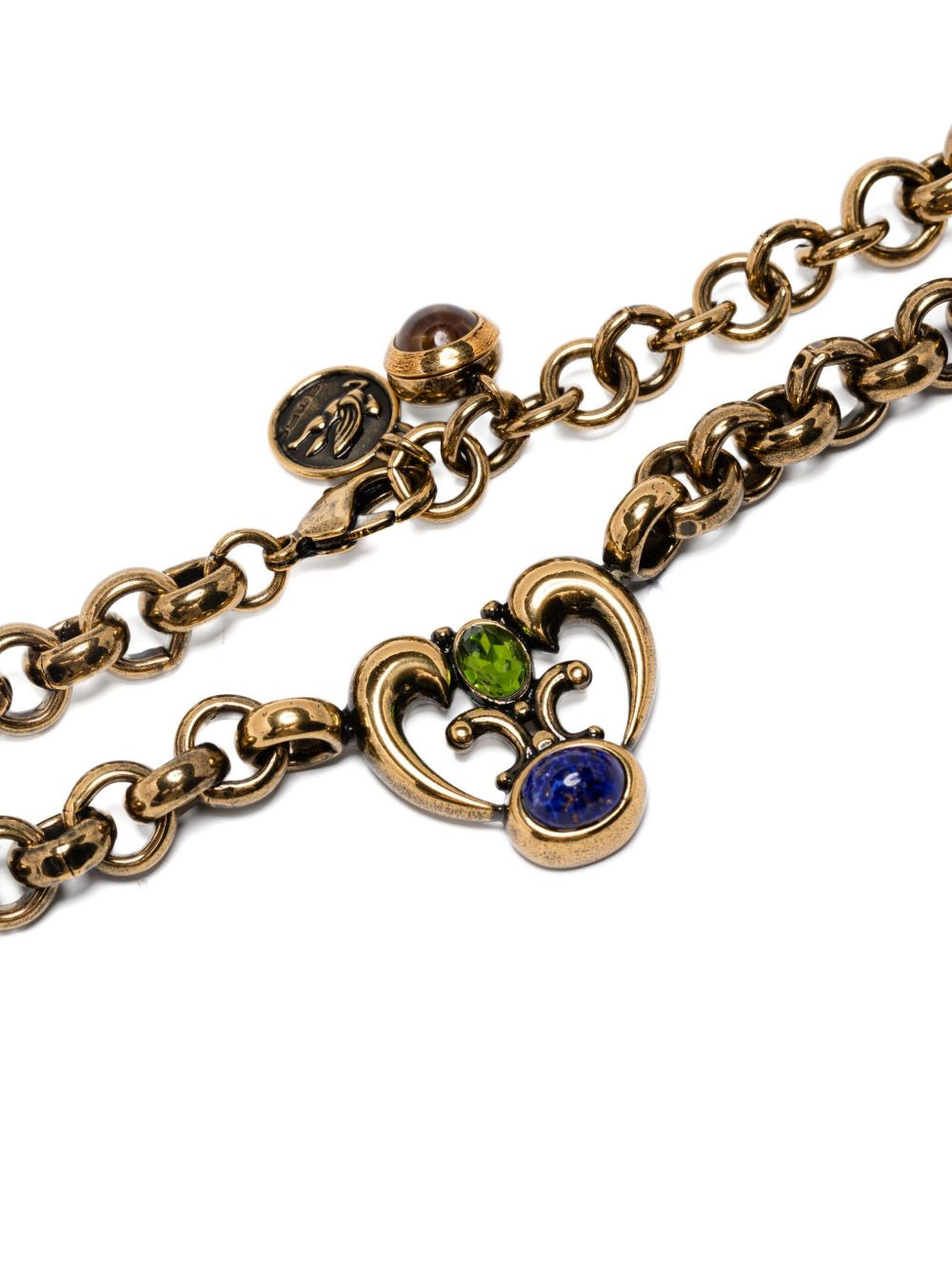 chain-link heart-pendant necklace - 2