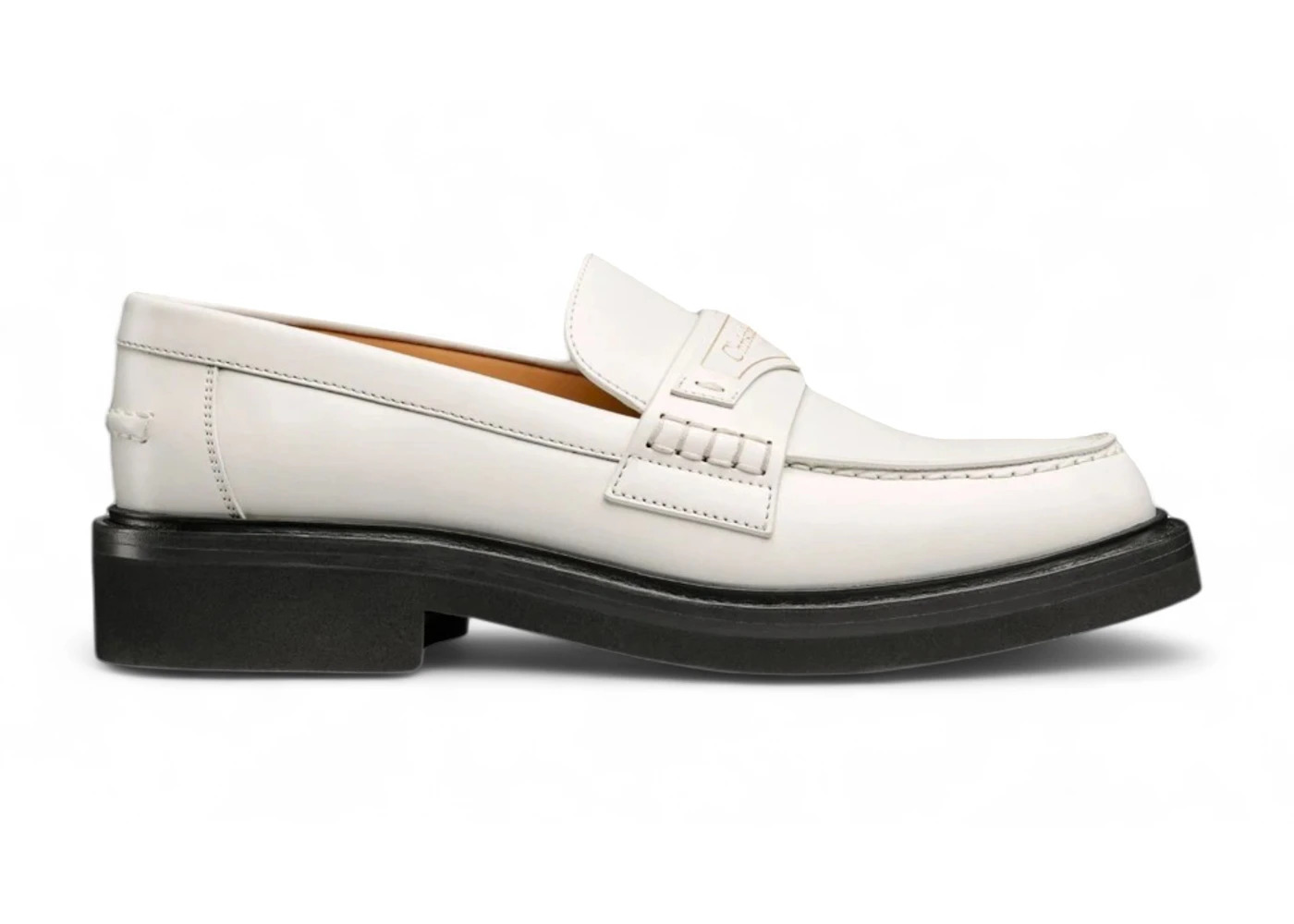Dior Boy Loafers Brushed Calfskin White Embossed Lambskin White - 1