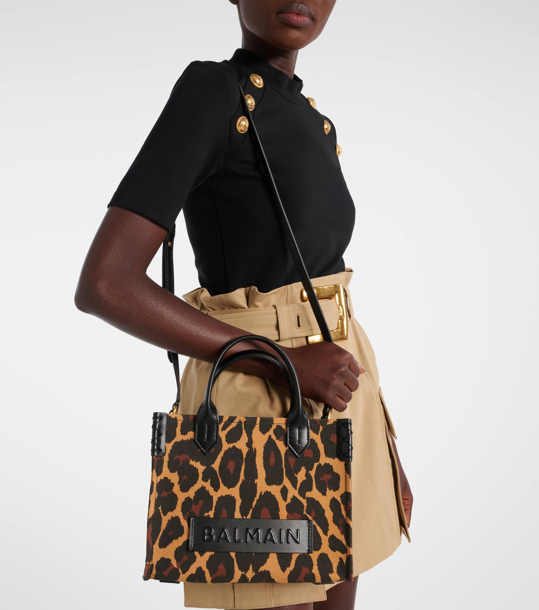 B-Army Small leopard-print tote bag - 6