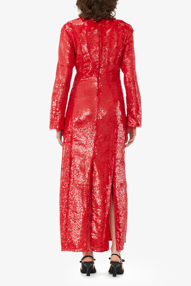 RED SEQUINS MAXI DRESS 4