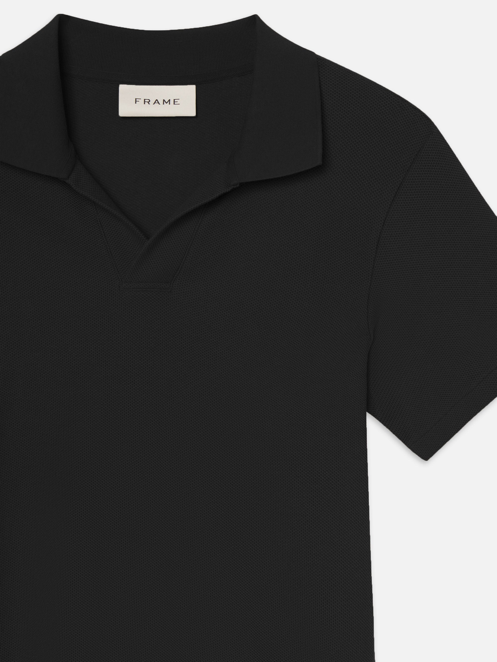 Jacquard Polo in Black - 3