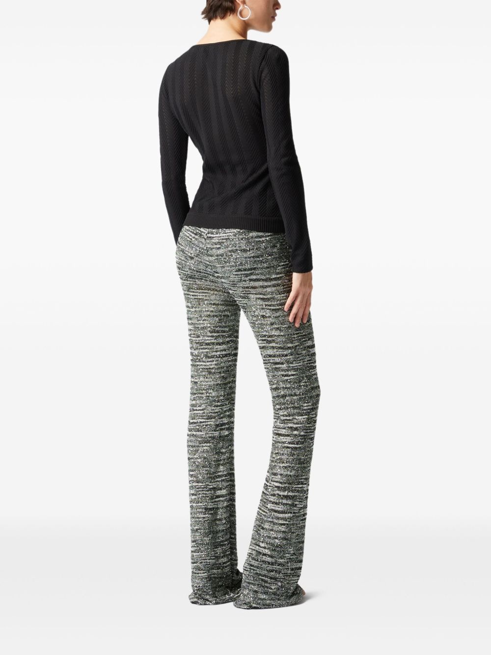 sequin-embellished flared trousers - 3